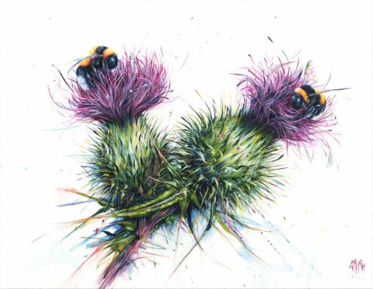 Twin Peaks Bees on Thistles Art Print Limited Edition) by Georgina McMaster