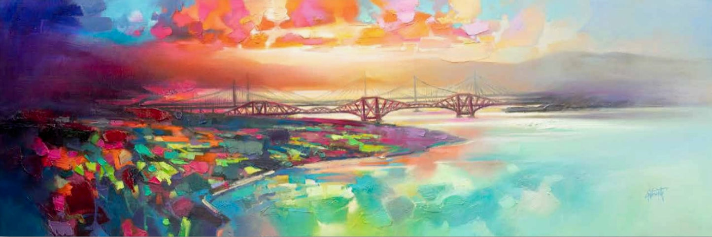 Forth Bridges Flight Path Signed Limited Edition Art Print by Scott Naismith
