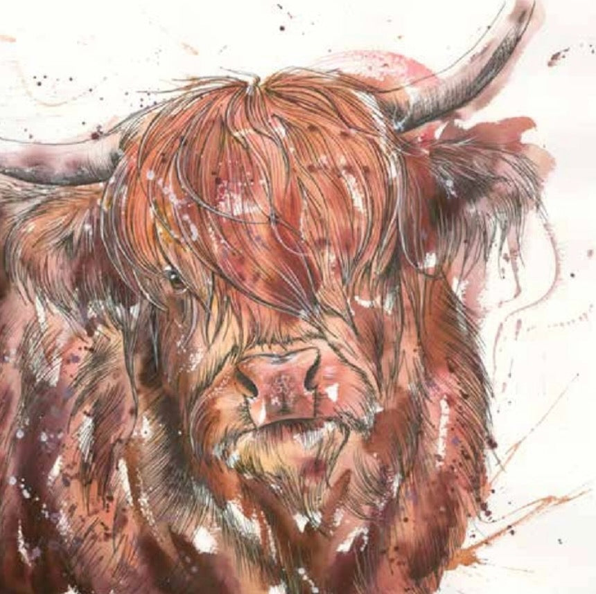 Lady Highland Cow Art Print by Tori Ratcliffe