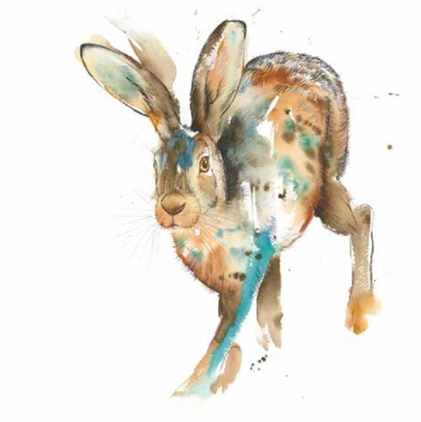 Fleet Foot Hare Stag Art Print by Tori Ratcliffe