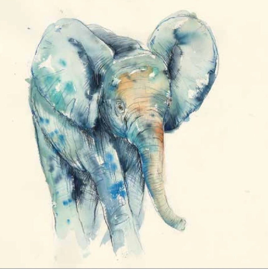 Little Foot Elephant Art Print by Tori Ratcliffe