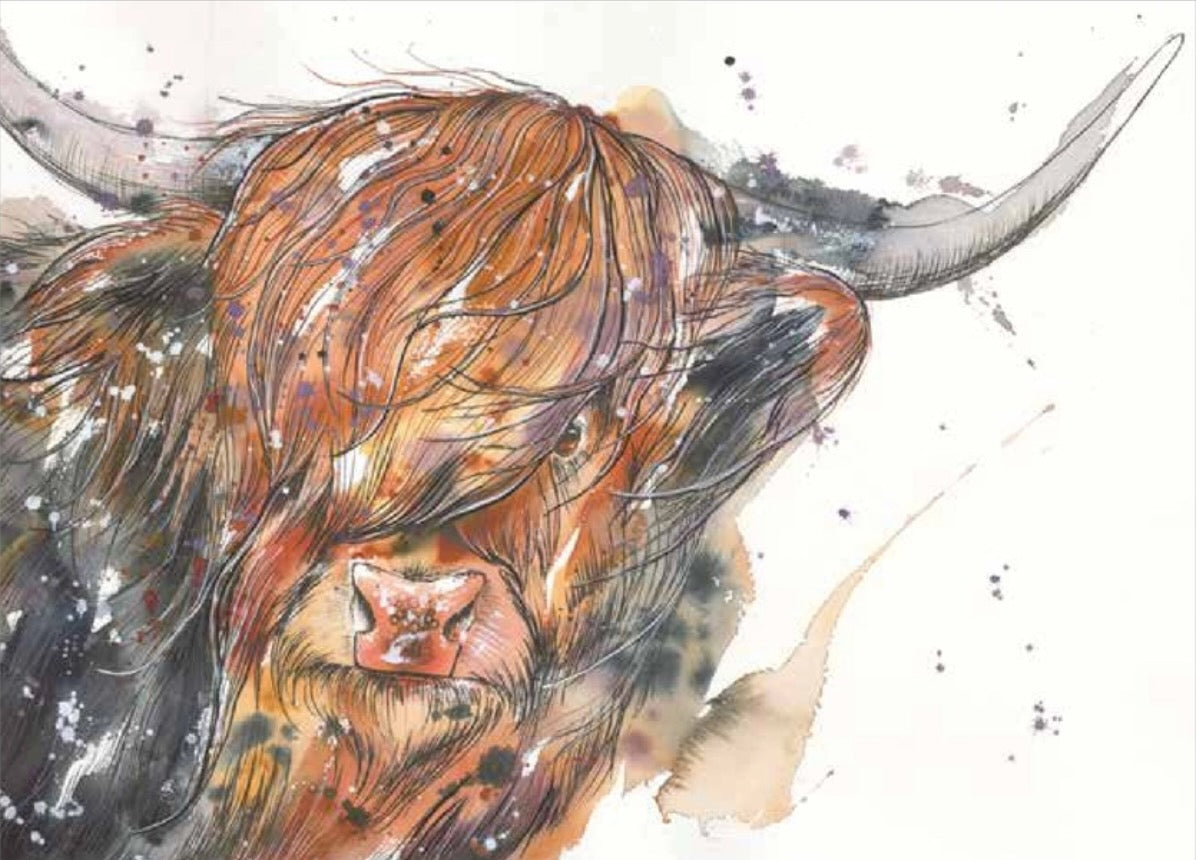 Hermione Highland Cow Art Print by Tori Ratcliffe