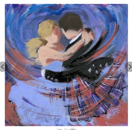 Blue Romance Ceilidh Dancers by Janet McCrorie