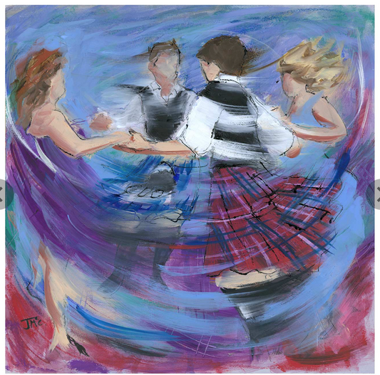 Hands A'roon Ceilidh Dancers by Janet McCrorie