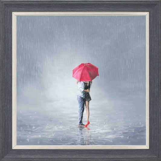 Shelter Together Framed Wall Art - Grey with Silver Trim