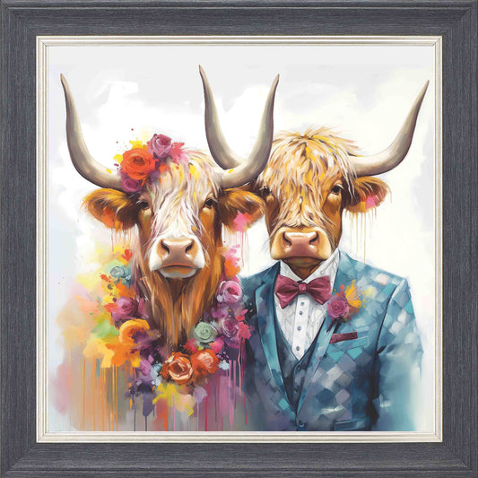 Steak Night Date Framed Wall Art - Grey with Silver Trim