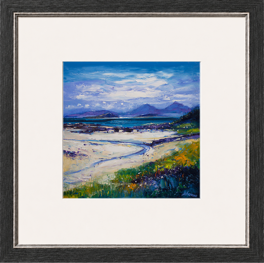 Summer Moonrise on the Paps of Rum from Portuiark by John Lowrie Morrison (Jolomo)