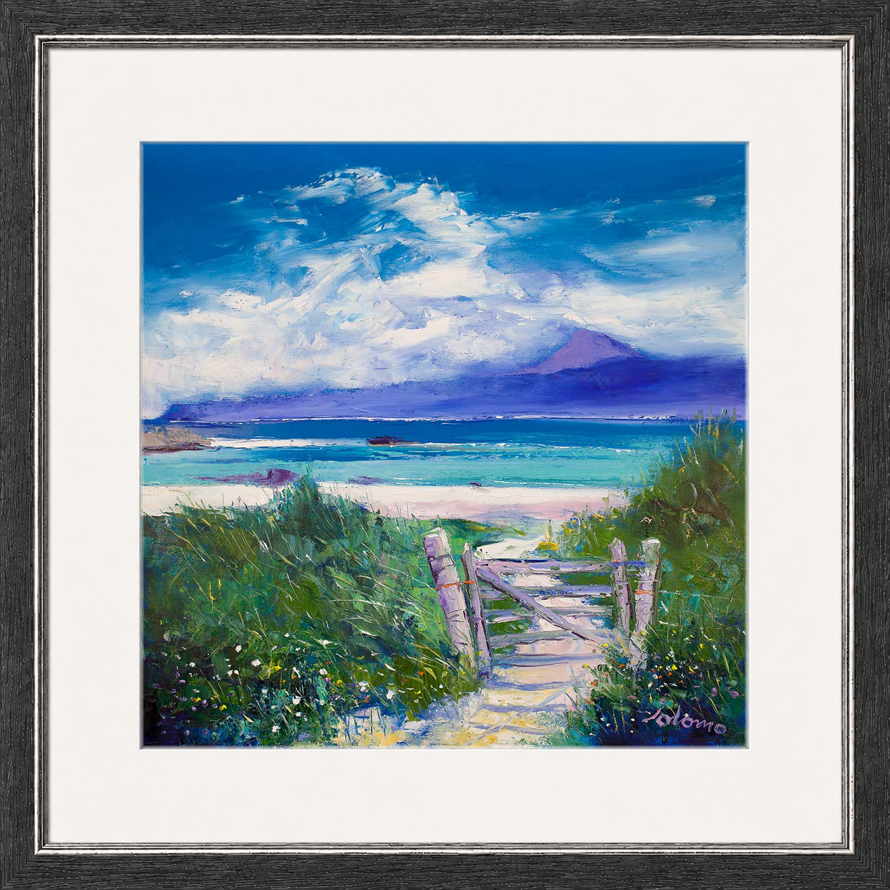 Summer Morninglight Beach Path, Iona by Jolomo - Scottish coastal landscape artwork framed wall art print, product image 20