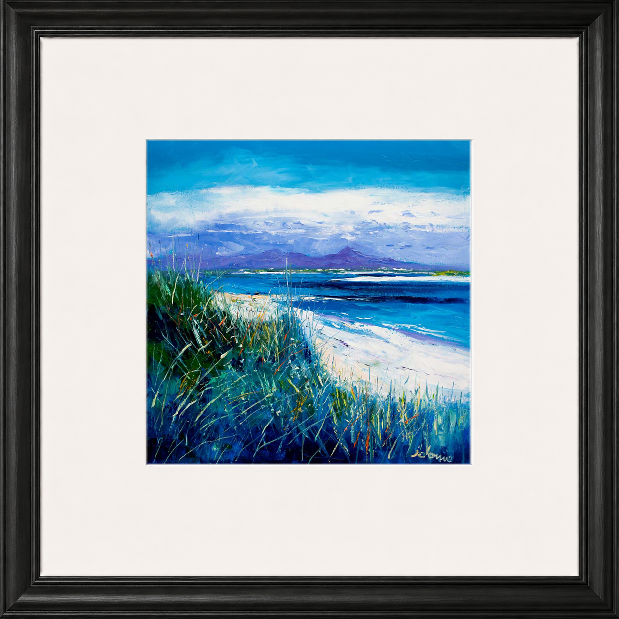 Summer Light Benbecula, Looking to South Uist by Jolomo - Scottish landscape artwork framed wall art print, product image 3