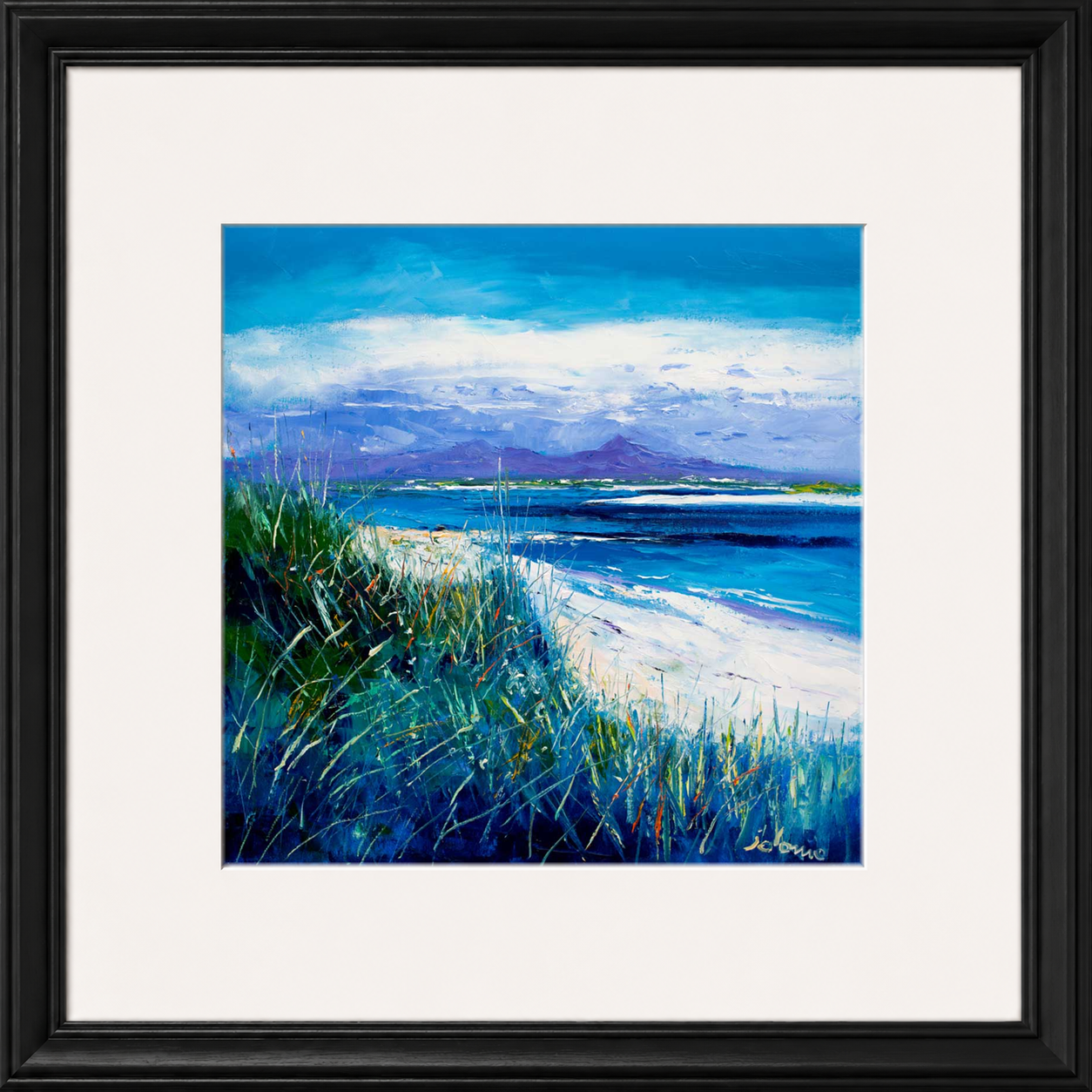 Summer Light Benbecula, Looking to South Uist by Jolomo - Scottish landscape artwork framed wall art print, product image 9