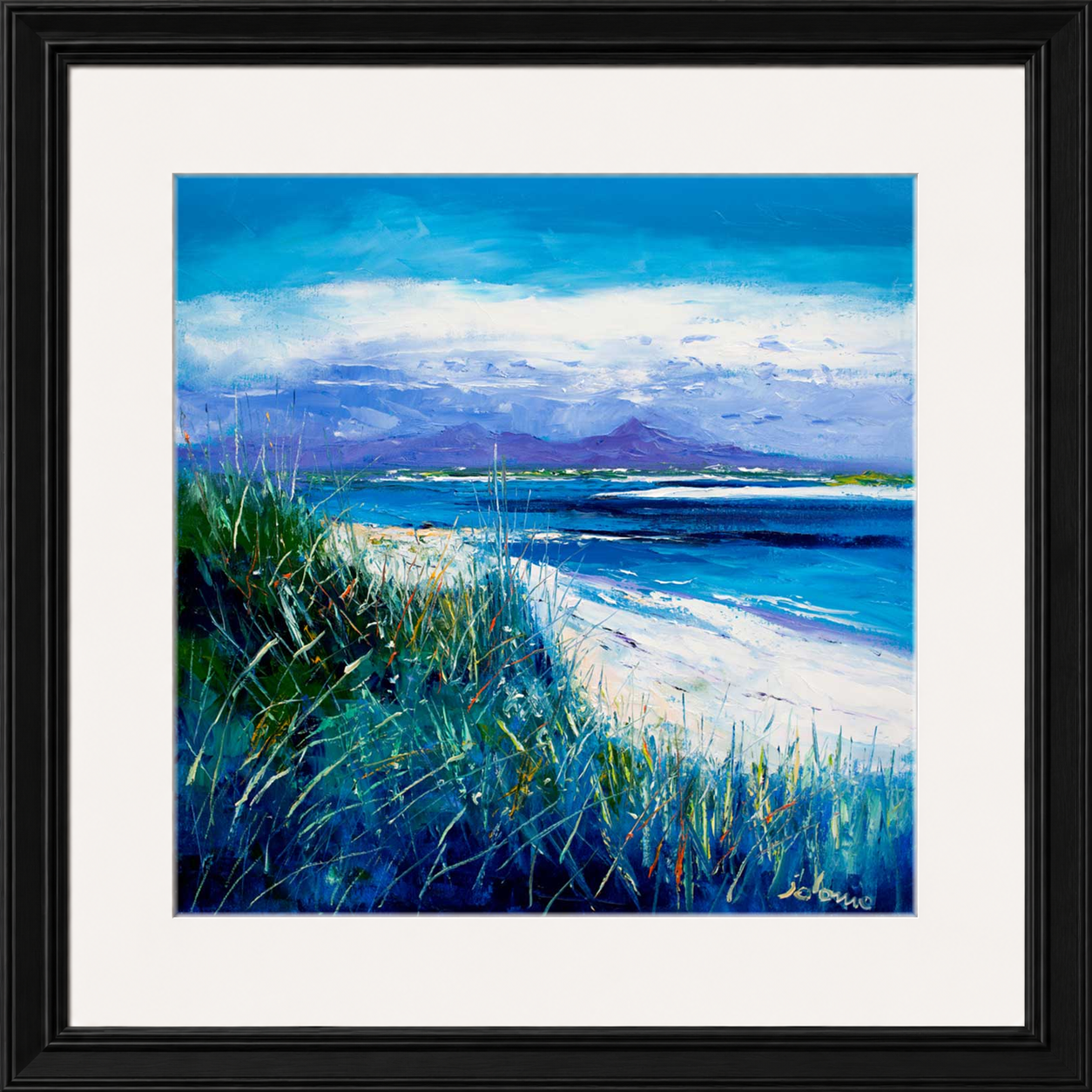 Summer Light Benbecula, Looking to South Uist by Jolomo - Scottish landscape artwork framed wall art print, product image 21