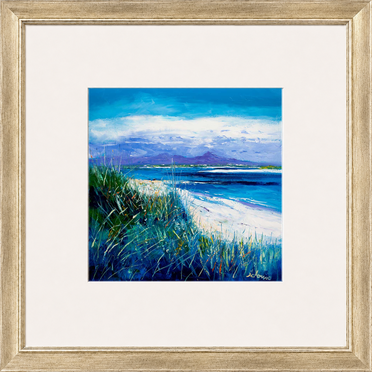 Summer Light Benbecula, Looking to South Uist by Jolomo - Scottish landscape artwork framed wall art print, product image 6