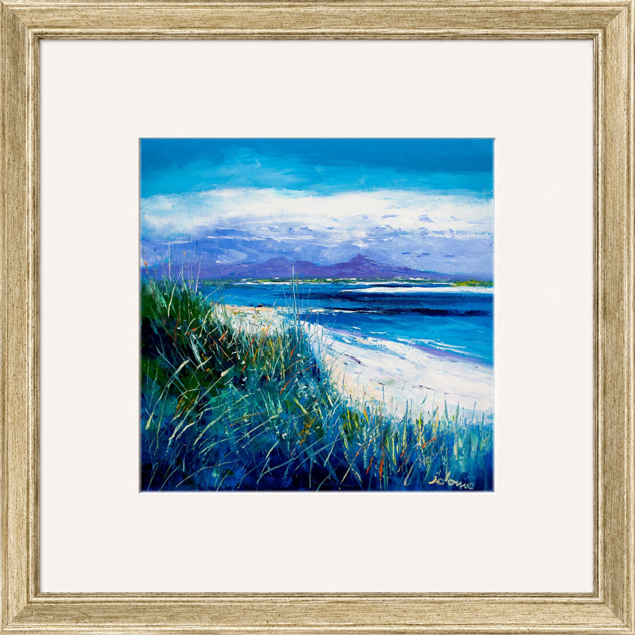 Summer Light Benbecula, Looking to South Uist by Jolomo - Scottish landscape artwork framed wall art print, product image 12