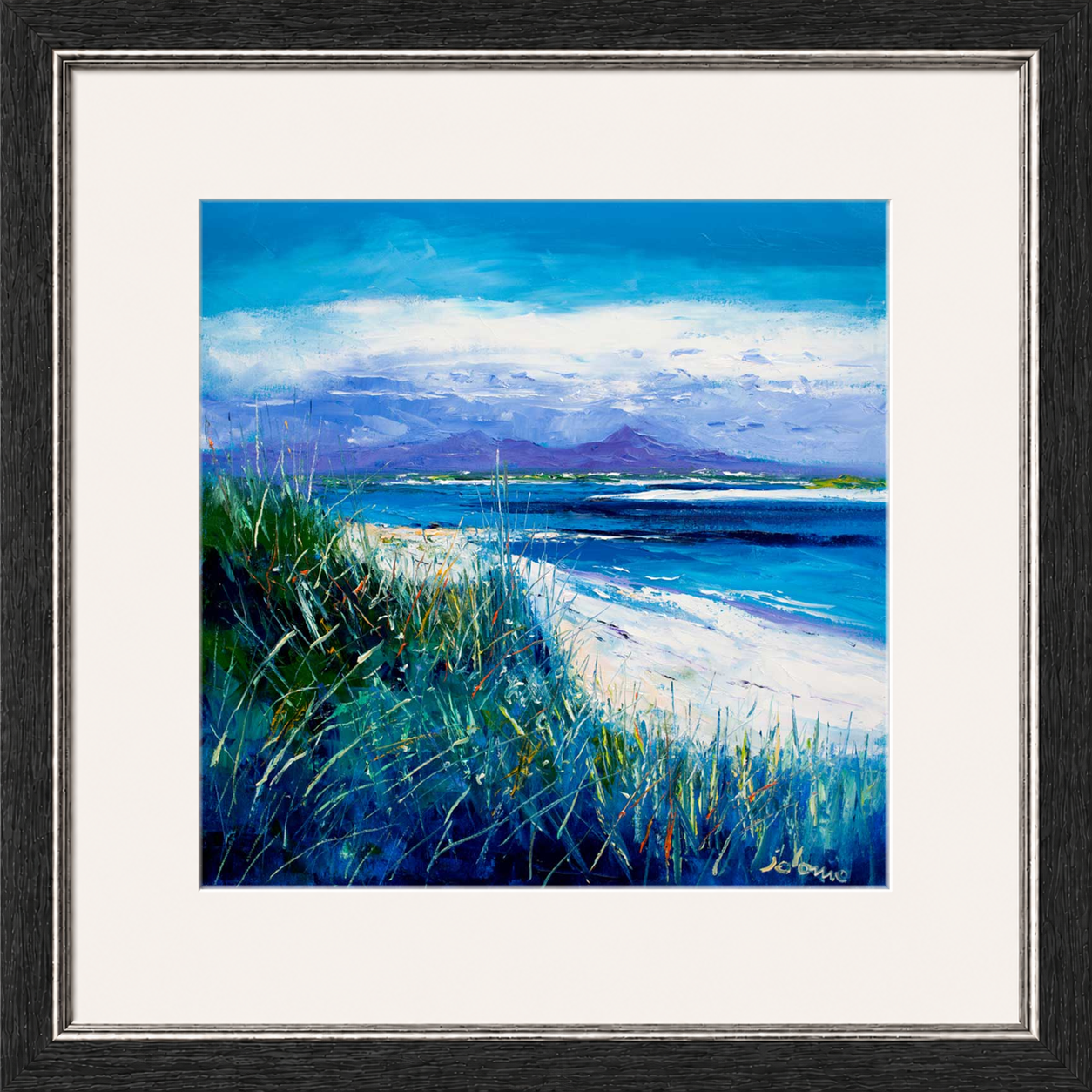 Summer Light Benbecula, Looking to South Uist by Jolomo - Scottish landscape artwork framed wall art print, product image 14