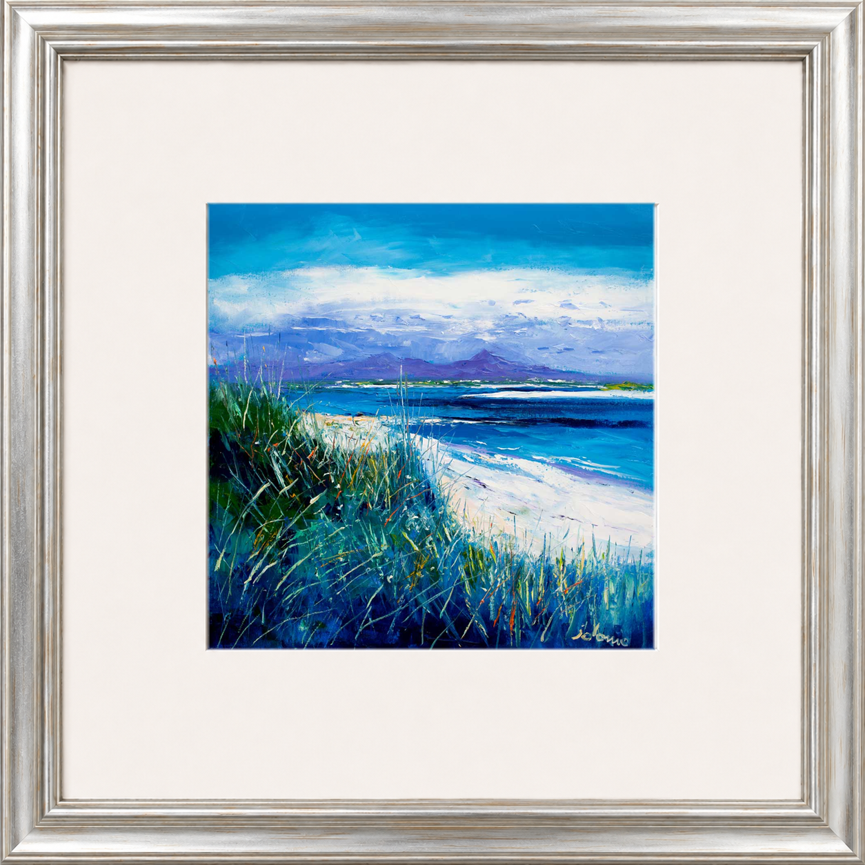 Summer Light Benbecula, Looking to South Uist by Jolomo - Scottish landscape artwork framed wall art print, product image 5