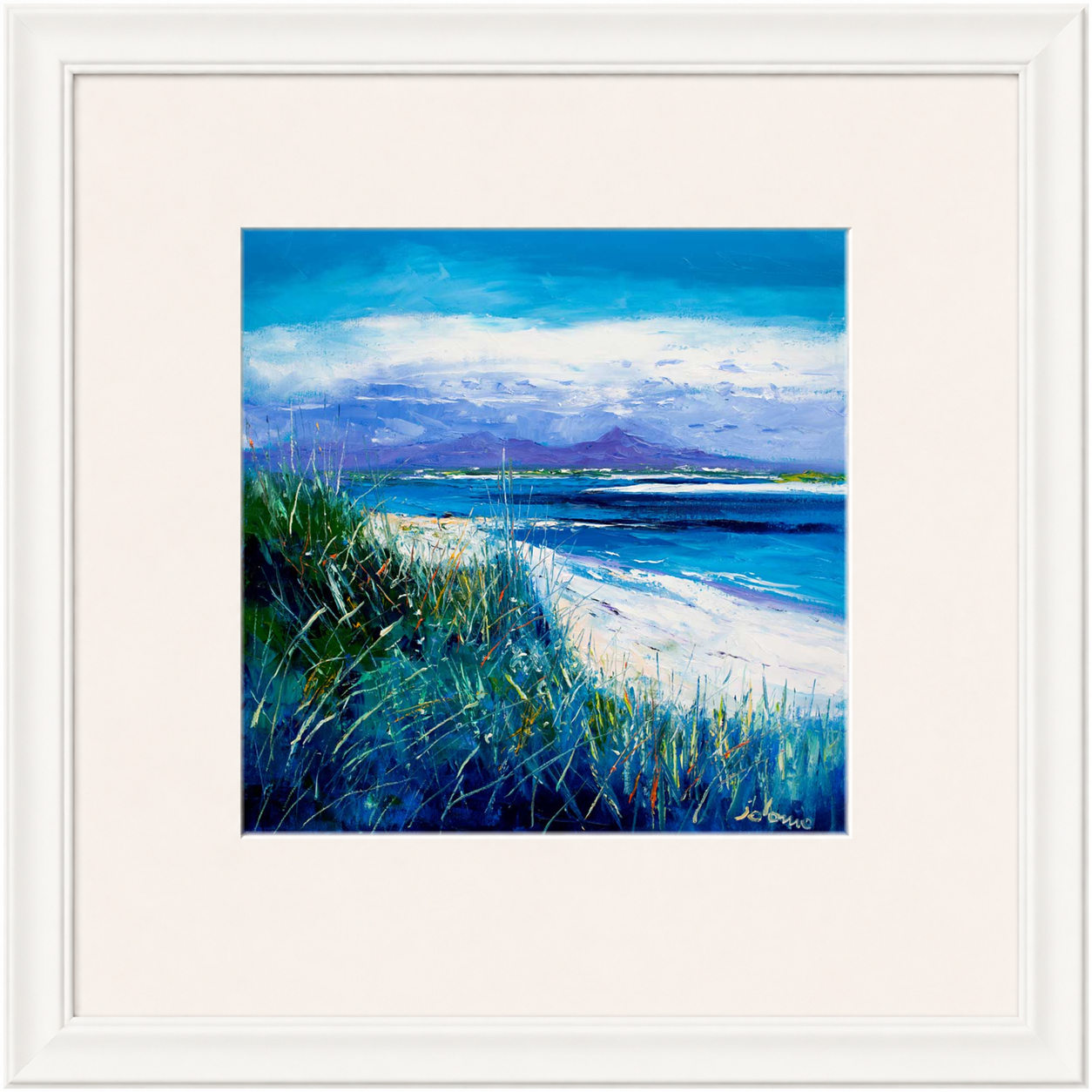 Summer Light Benbecula, Looking to South Uist by Jolomo - Scottish landscape artwork framed wall art print, product image 10