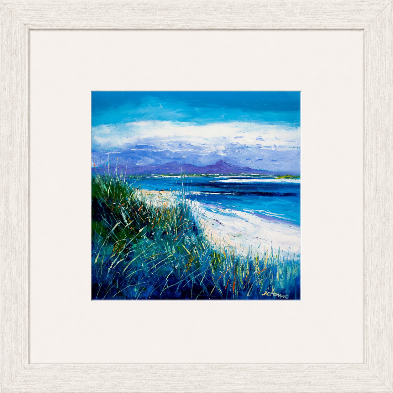 Summer Light Benbecula, Looking to South Uist by Jolomo - Scottish landscape artwork framed wall art print, product image 13
