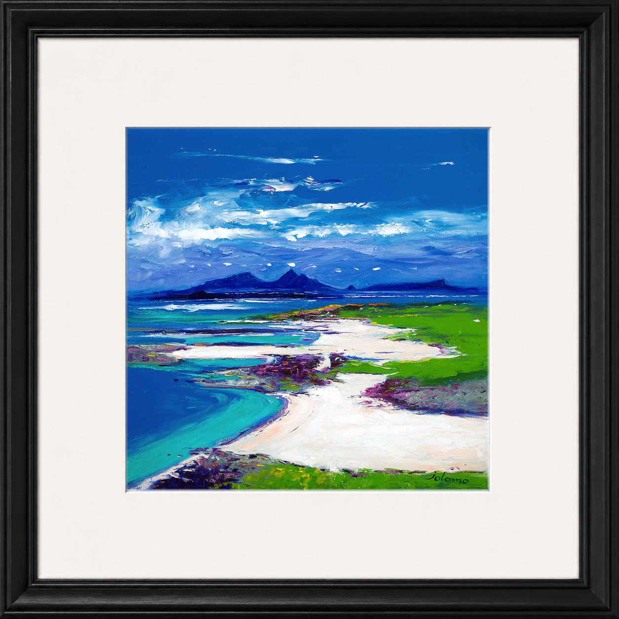 Summerlight, Sanna Bay, Ardnamurchan by Jolomo - Scottish coastal landscape artwork framed wall art print, product image 9