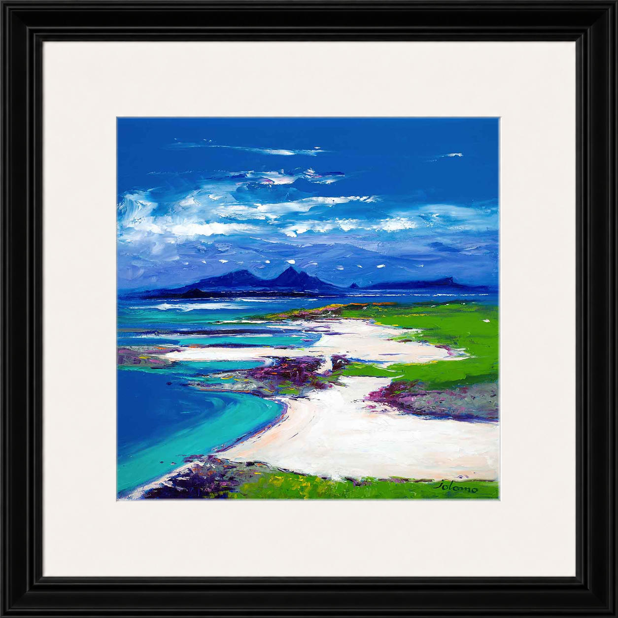 Summerlight, Sanna Bay, Ardnamurchan by Jolomo - Scottish coastal landscape artwork framed wall art print, product image 15