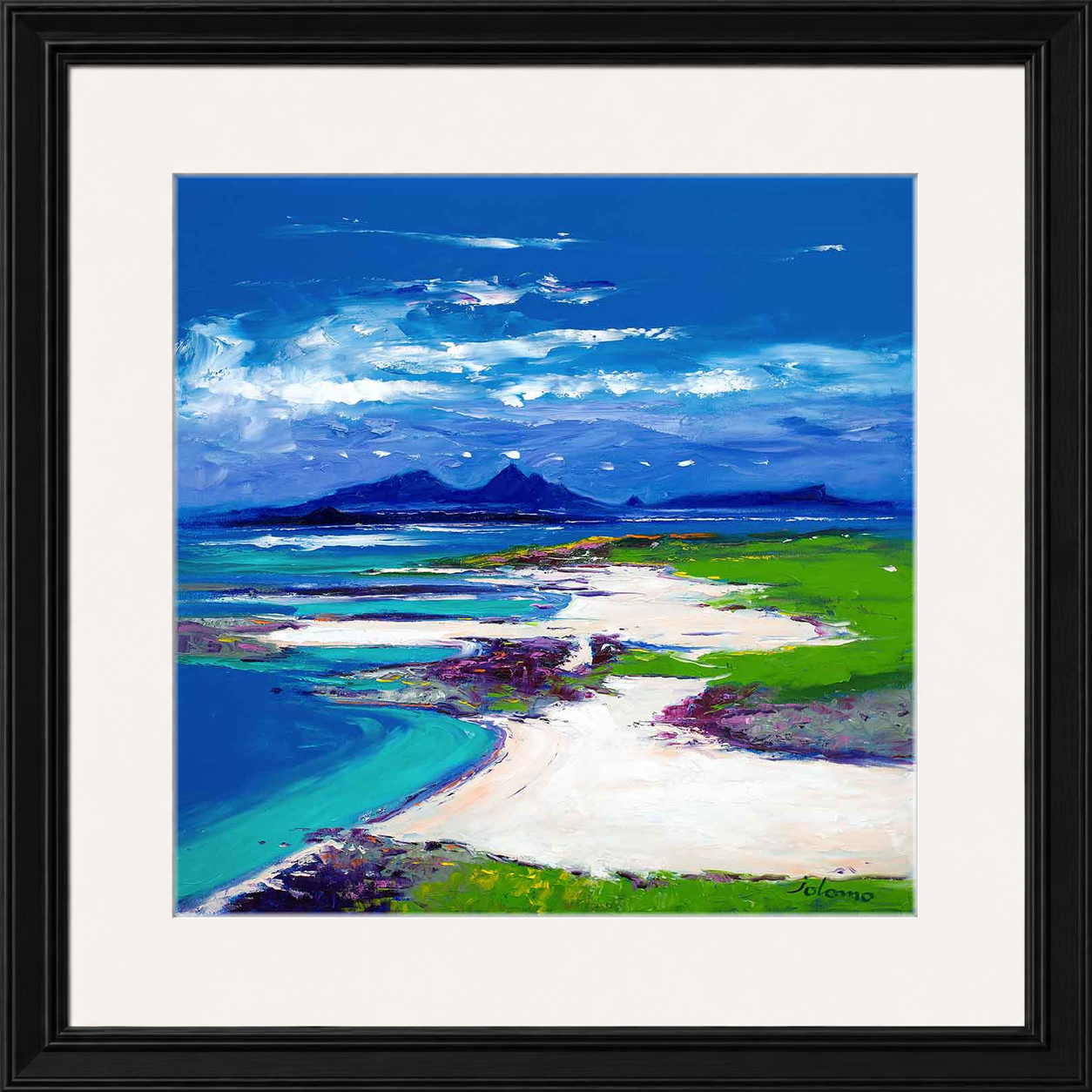 Summerlight, Sanna Bay, Ardnamurchan by Jolomo - Scottish coastal landscape artwork framed wall art print, product image 21