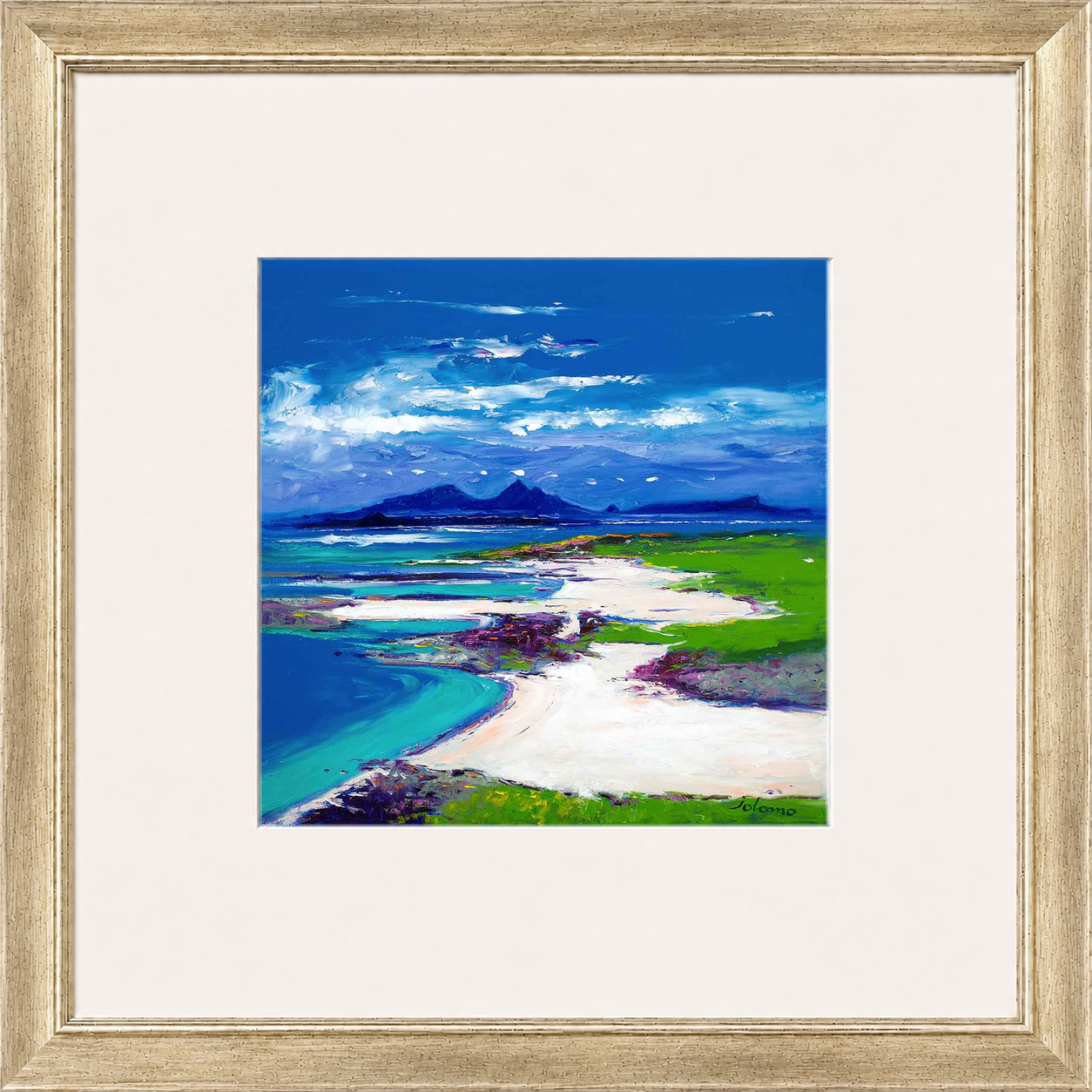 Summerlight, Sanna Bay, Ardnamurchan by Jolomo - Scottish coastal landscape artwork framed wall art print, product image 6
