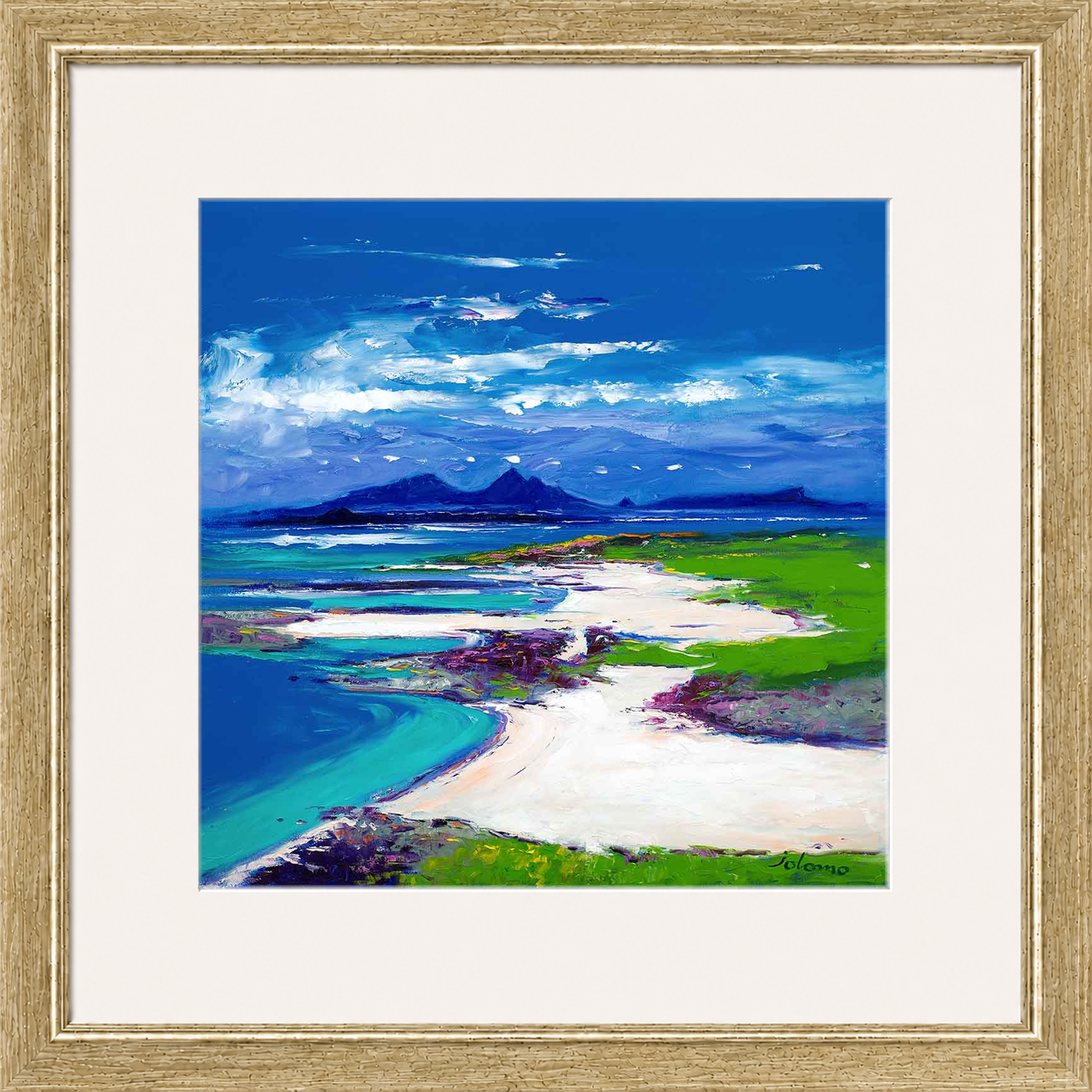 Summerlight, Sanna Bay, Ardnamurchan by Jolomo - Scottish coastal landscape artwork framed wall art print, product image 18