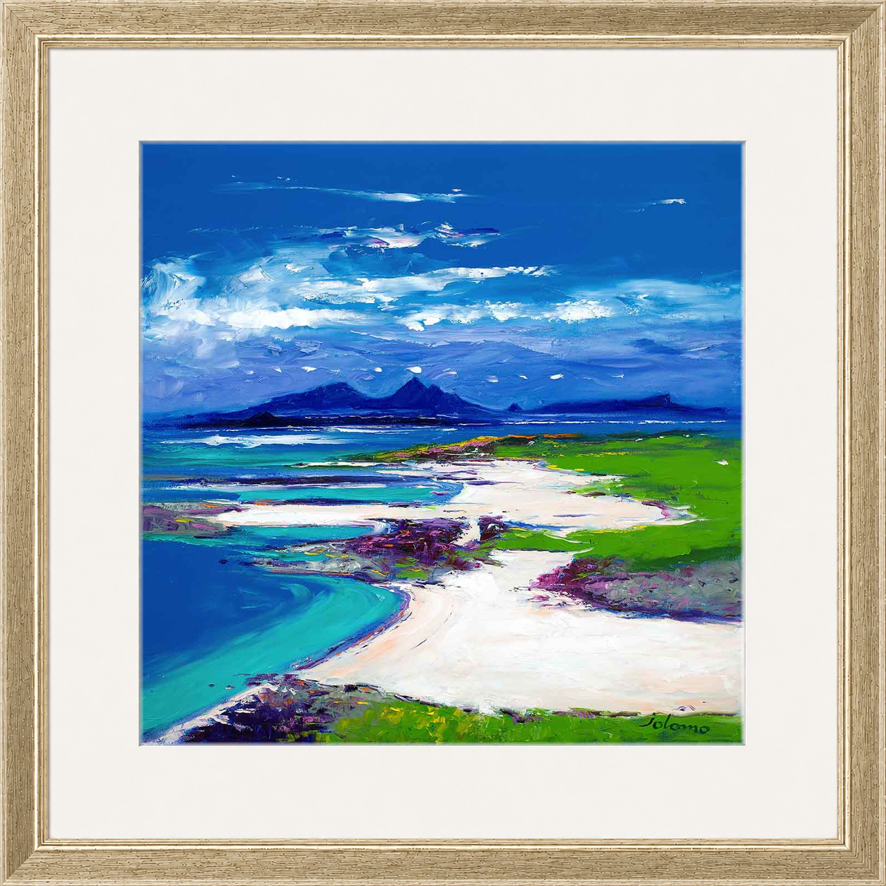 Summerlight, Sanna Bay, Ardnamurchan by Jolomo - Scottish coastal landscape artwork framed wall art print, product image 24