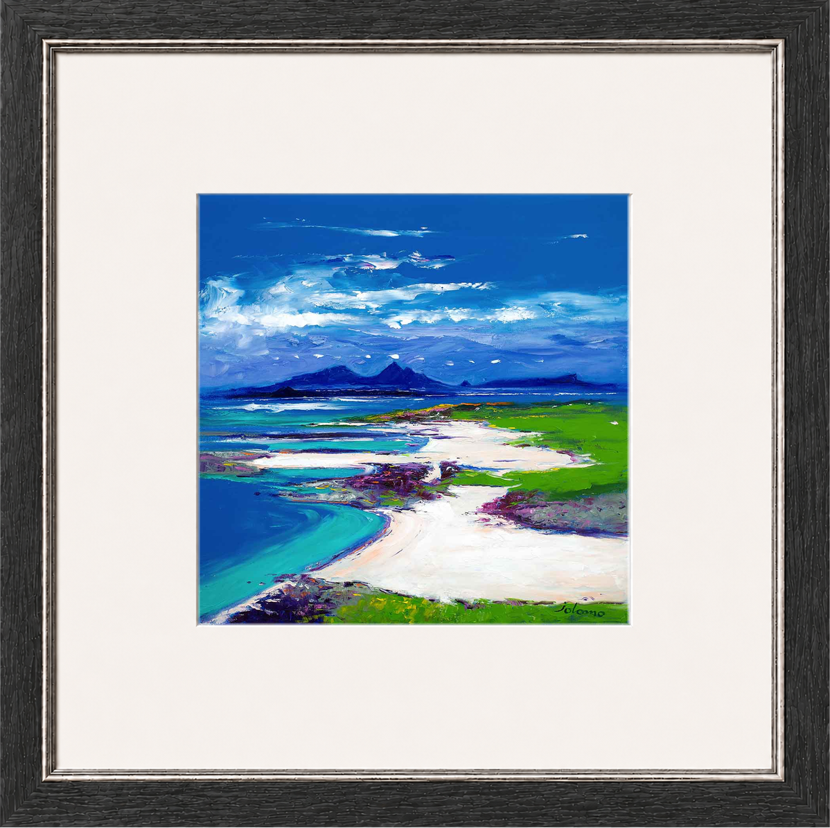 Summerlight, Sanna Bay, Ardnamurchan by Jolomo - Scottish coastal landscape artwork framed wall art print