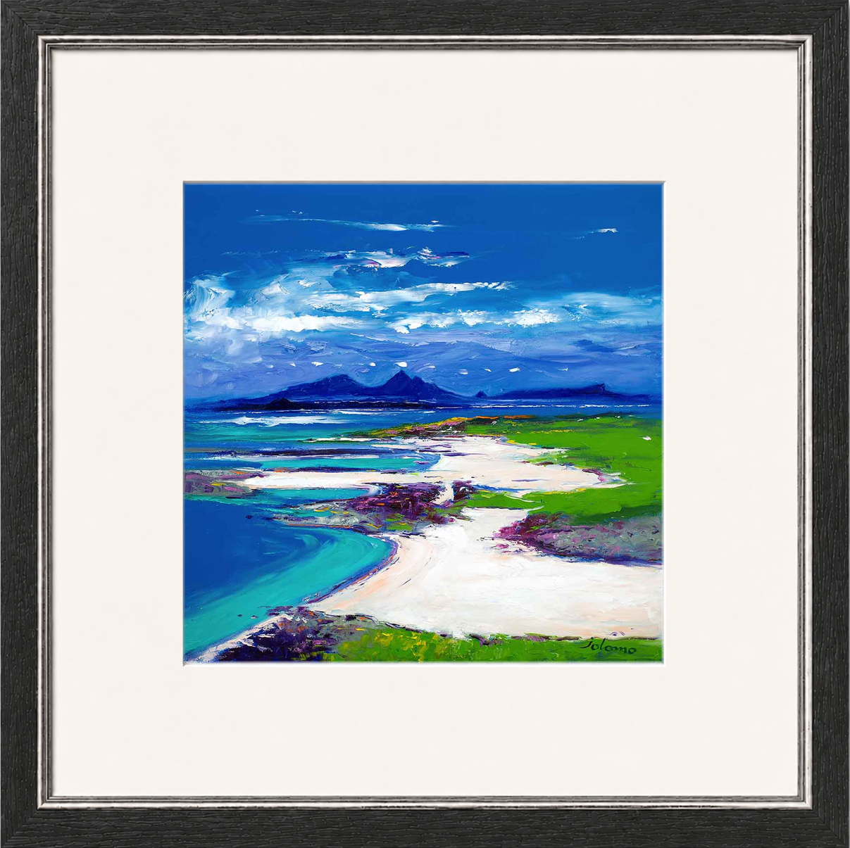 Summerlight, Sanna Bay, Ardnamurchan by Jolomo - Scottish coastal landscape artwork framed wall art print, product image 8