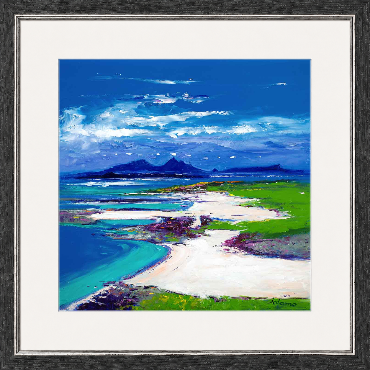 Summerlight, Sanna Bay, Ardnamurchan by Jolomo - Scottish coastal landscape artwork framed wall art print, product image 20