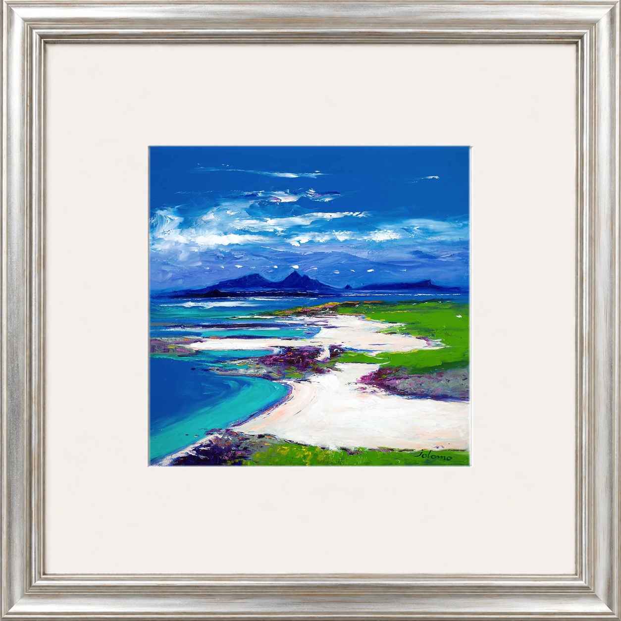 Summerlight, Sanna Bay, Ardnamurchan by Jolomo - Scottish coastal landscape artwork framed wall art print, product image 5