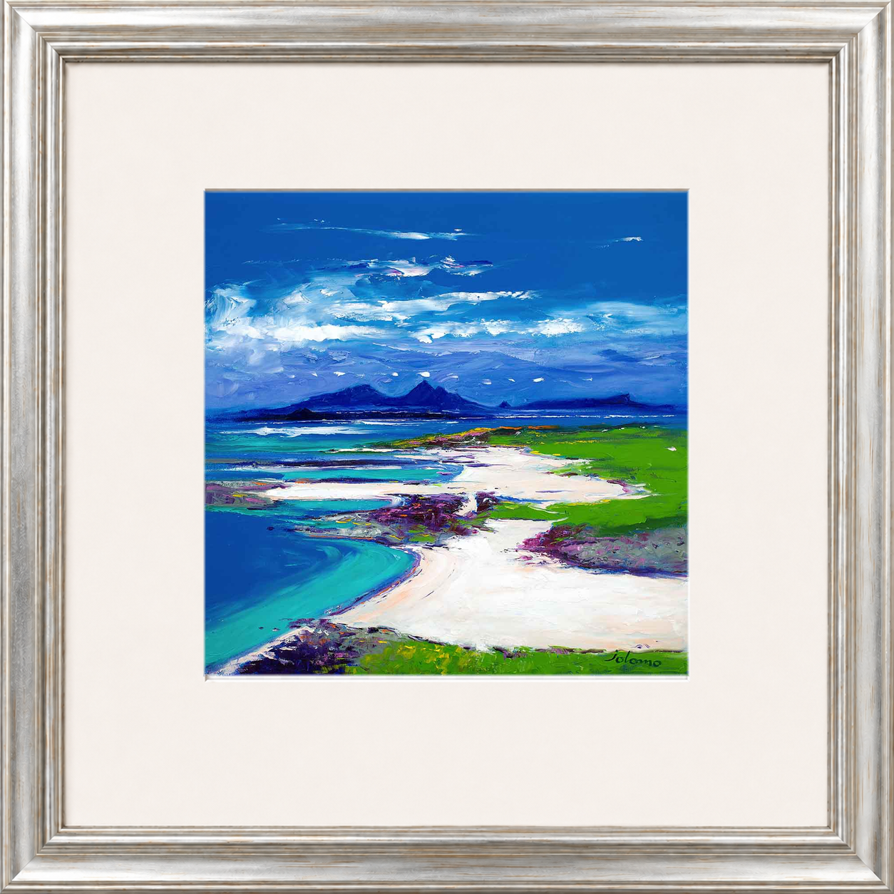 Summerlight, Sanna Bay, Ardnamurchan by Jolomo - Scottish coastal landscape artwork framed wall art print, product image 11