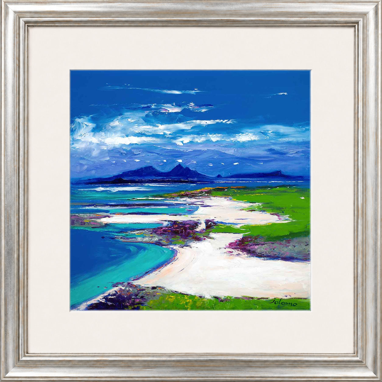Summerlight, Sanna Bay, Ardnamurchan by Jolomo - Scottish coastal landscape artwork framed wall art print, product image 17