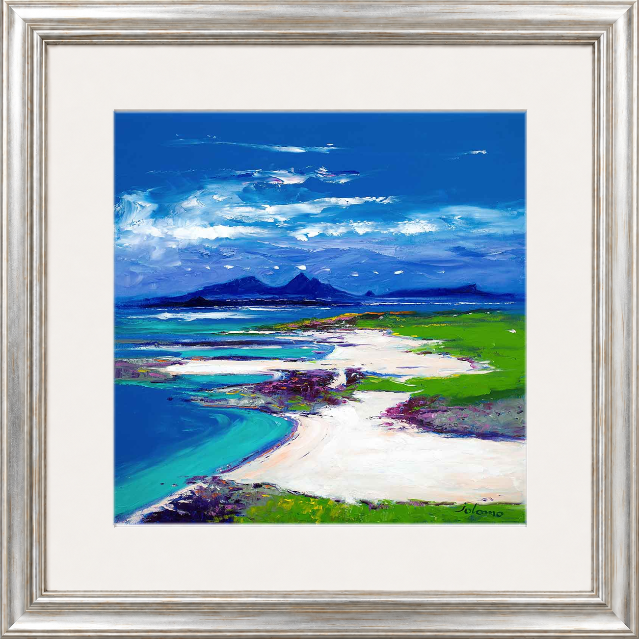 Summerlight, Sanna Bay, Ardnamurchan by Jolomo - Scottish coastal landscape artwork framed wall art print, product image 23