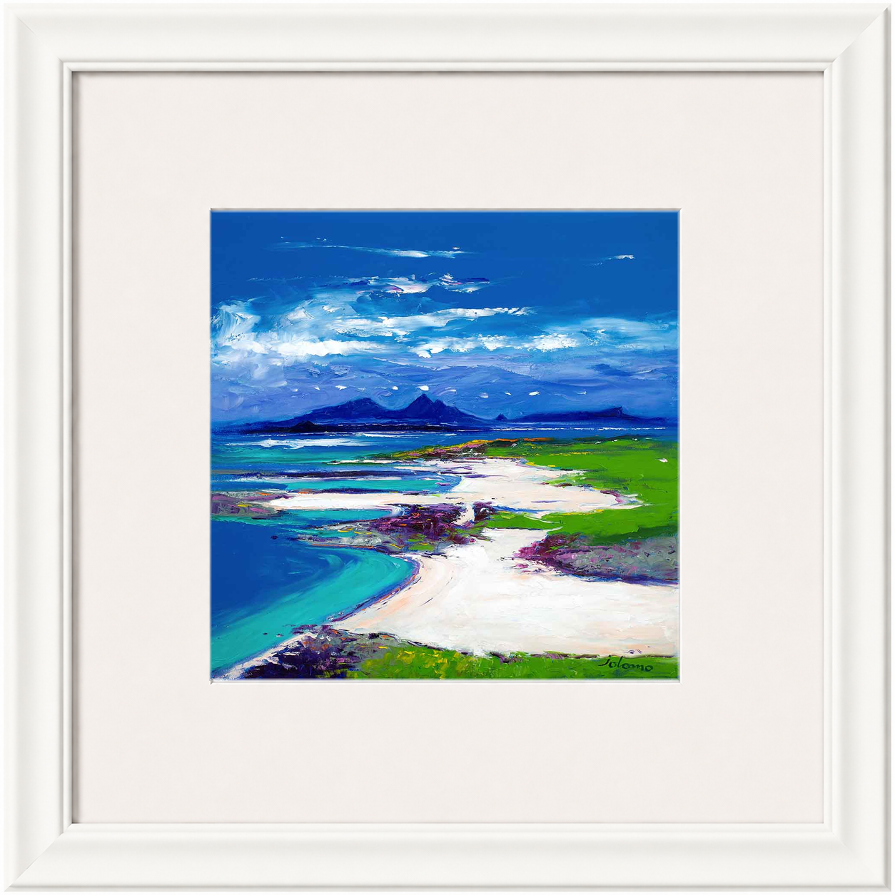 Summerlight, Sanna Bay, Ardnamurchan by Jolomo - Scottish coastal landscape artwork framed wall art print, product image 4