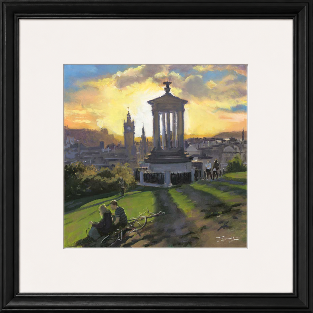 Sunset on Calton Hill, Edinburgh by James Somerville Lindsay