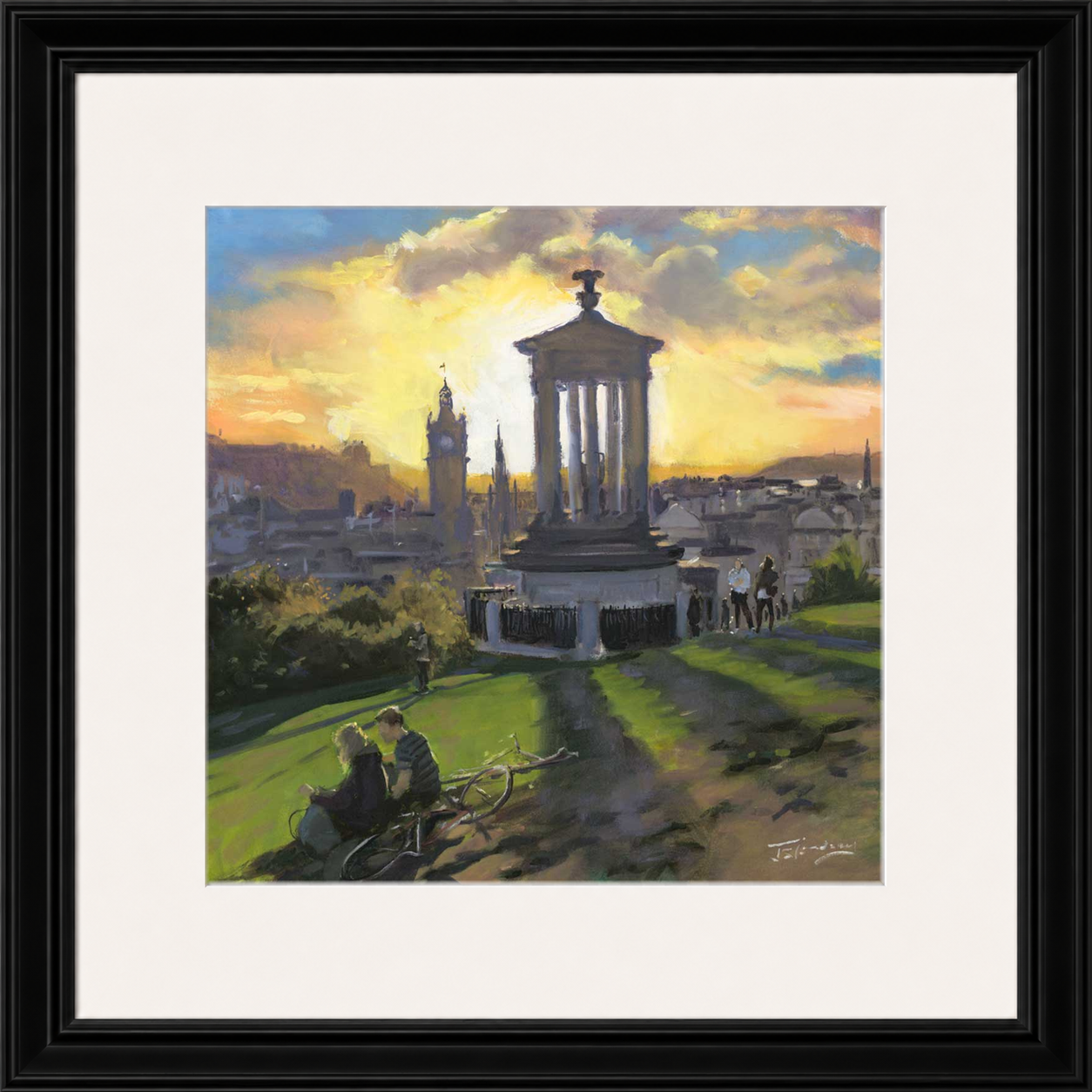Sunset on Calton Hill, Edinburgh by James Somerville Lindsay