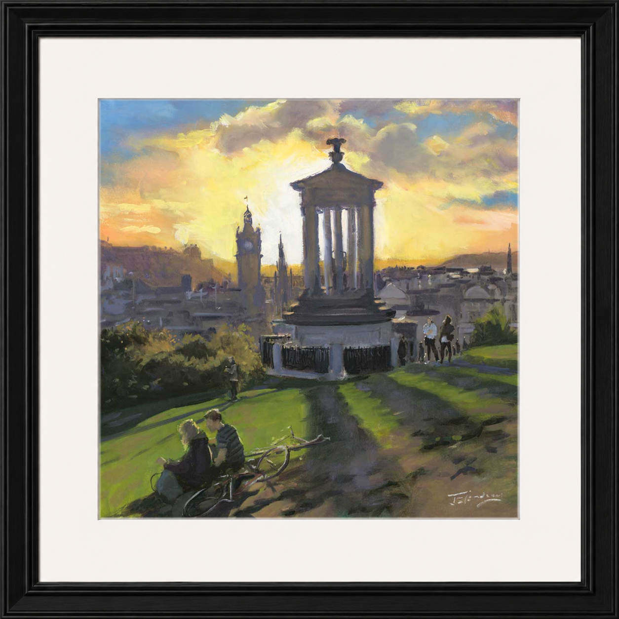 Sunset on Calton Hill, Edinburgh by James Somerville Lindsay