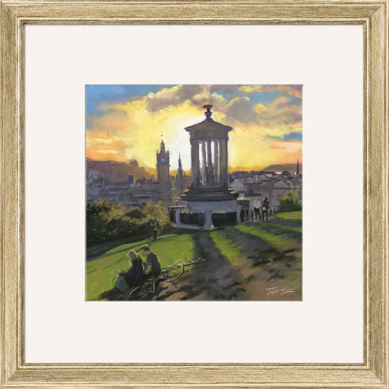 Sunset on Calton Hill, Edinburgh by James Somerville Lindsay