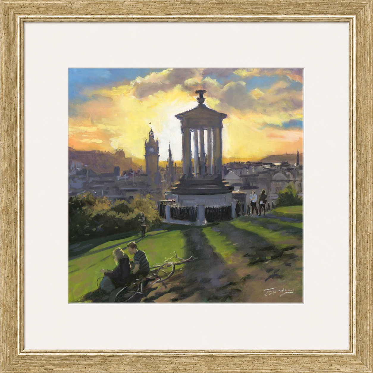 Sunset on Calton Hill, Edinburgh by James Somerville Lindsay