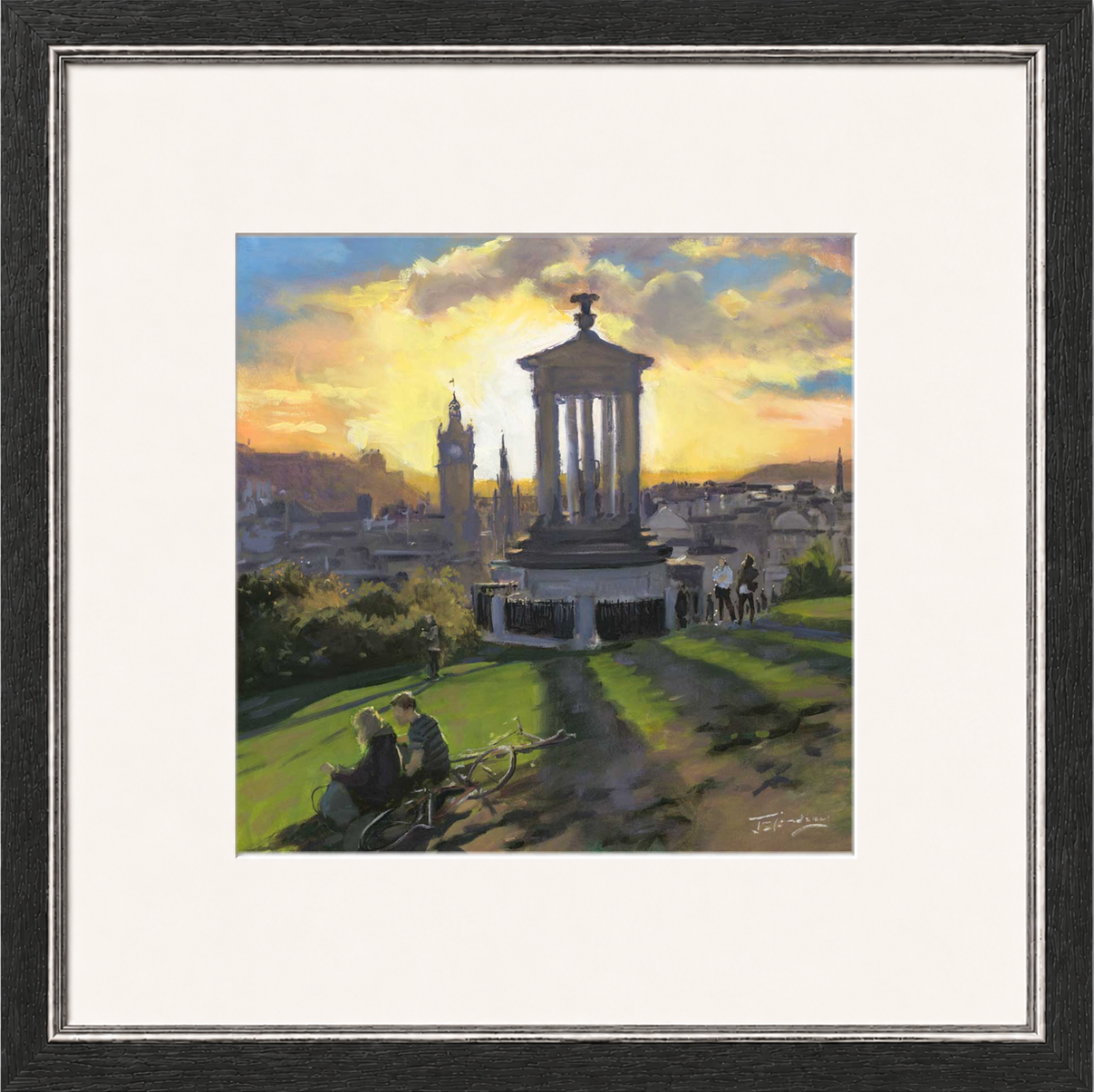 Sunset on Calton Hill, Edinburgh by James Somerville Lindsay