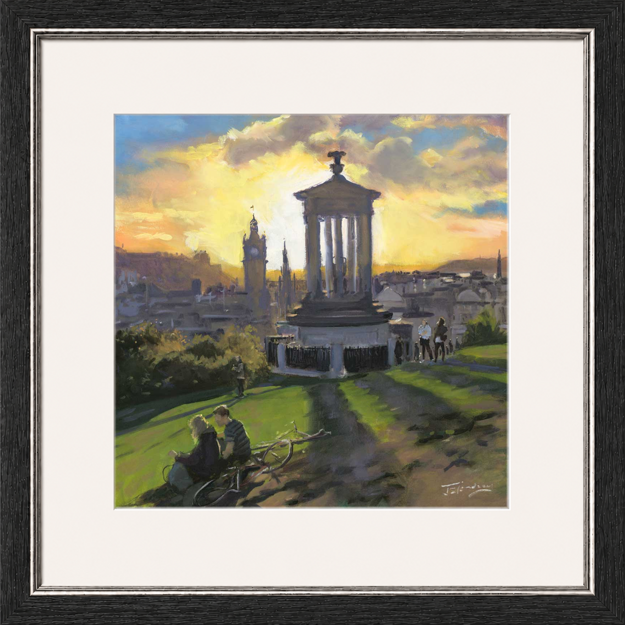 Sunset on Calton Hill, Edinburgh by James Somerville Lindsay