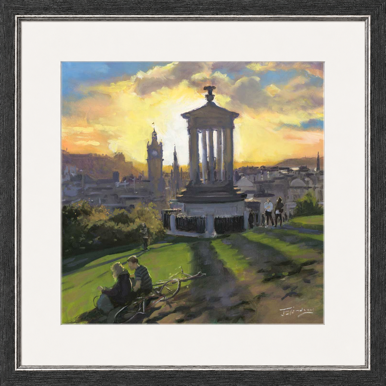 Sunset on Calton Hill, Edinburgh by James Somerville Lindsay
