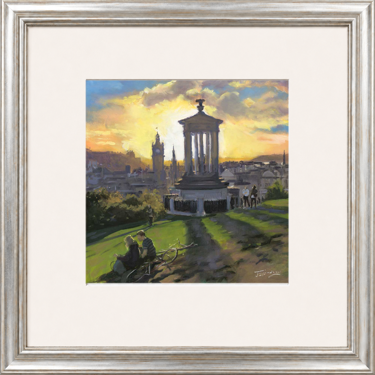 Sunset on Calton Hill, Edinburgh by James Somerville Lindsay