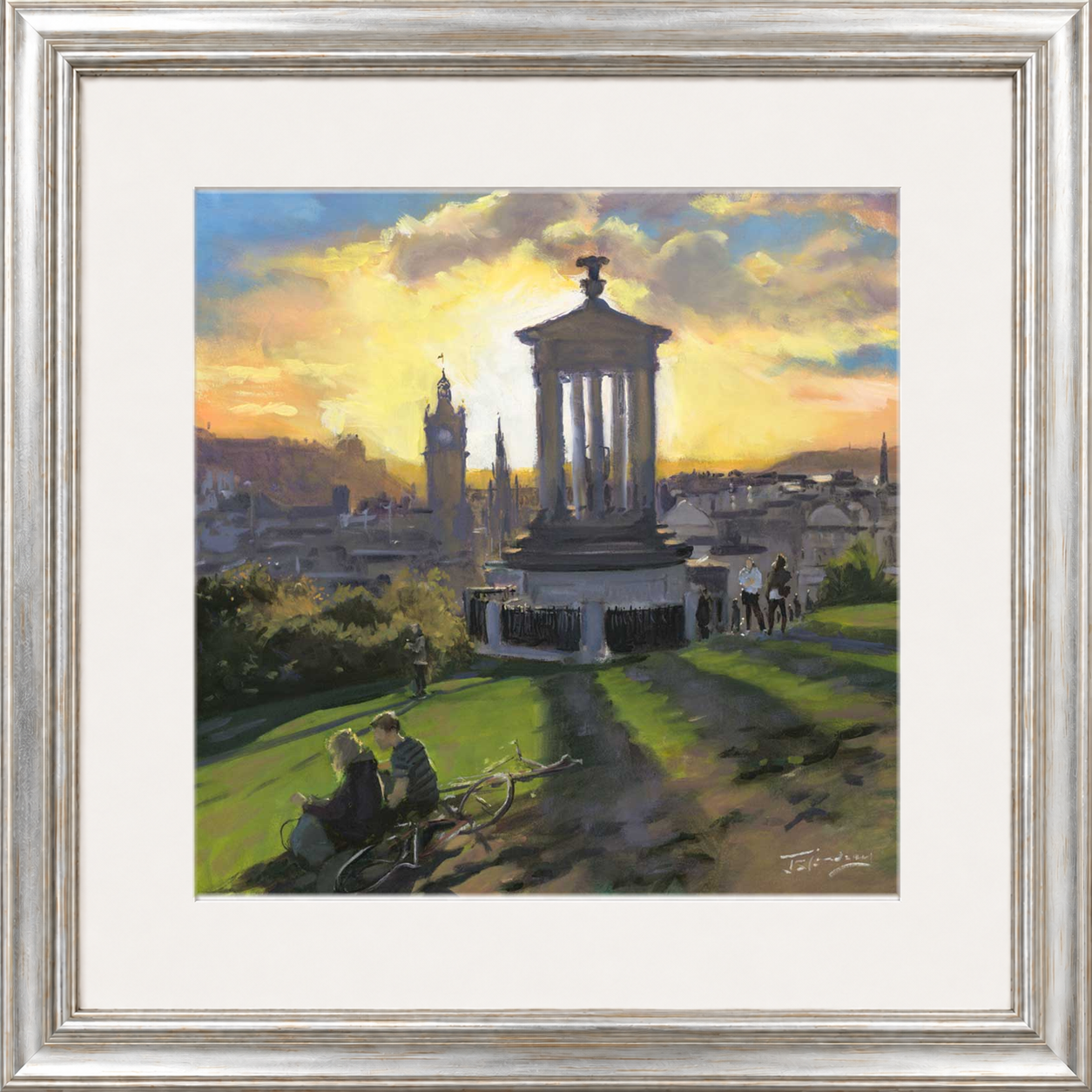 Sunset on Calton Hill, Edinburgh by James Somerville Lindsay