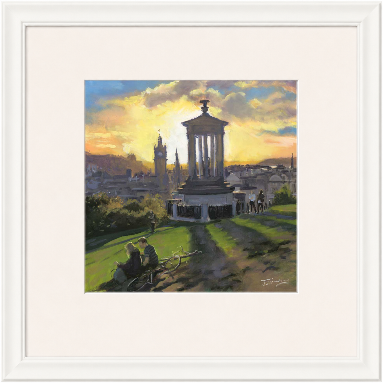 Sunset on Calton Hill, Edinburgh by James Somerville Lindsay