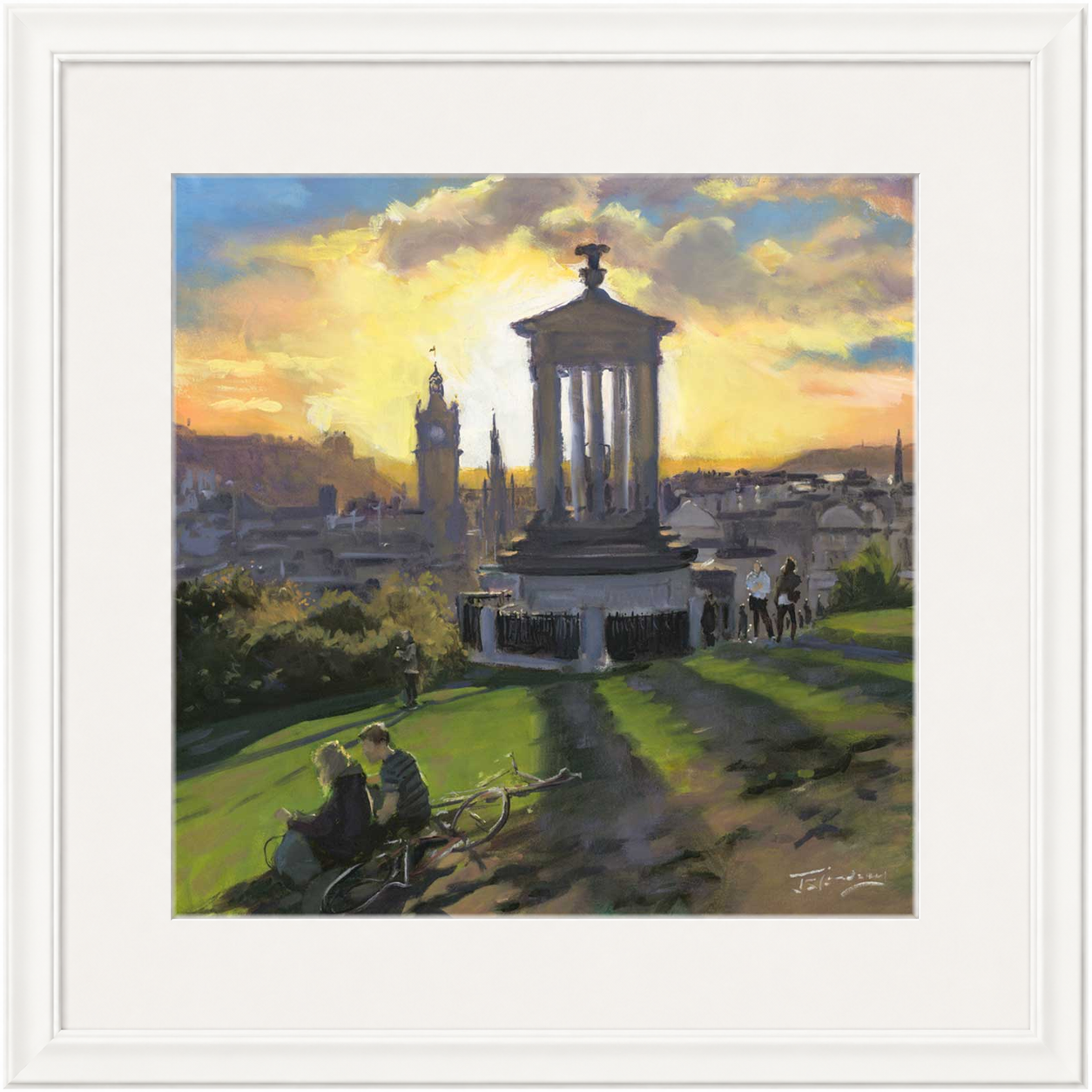 Sunset on Calton Hill, Edinburgh by James Somerville Lindsay
