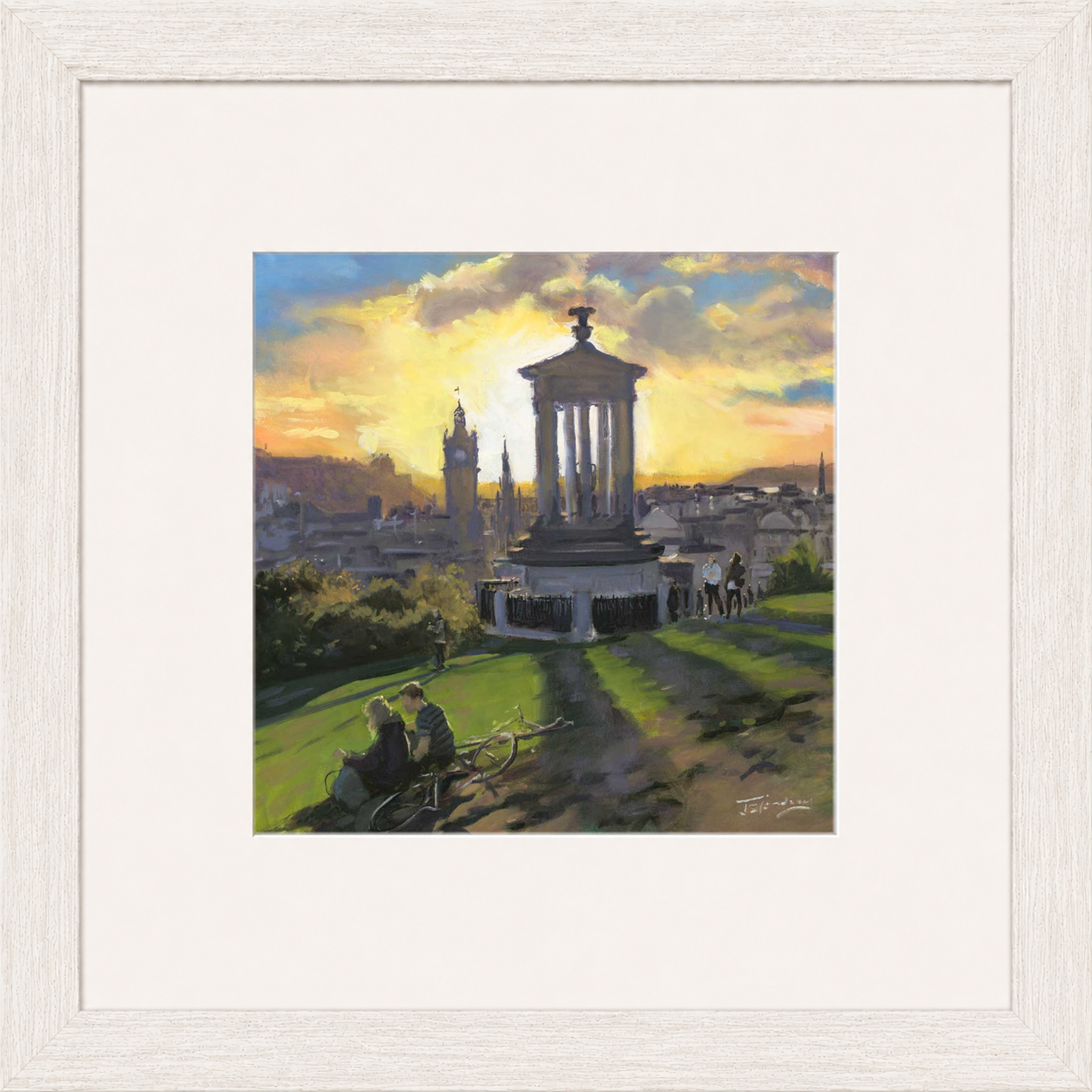 Sunset on Calton Hill, Edinburgh by James Somerville Lindsay