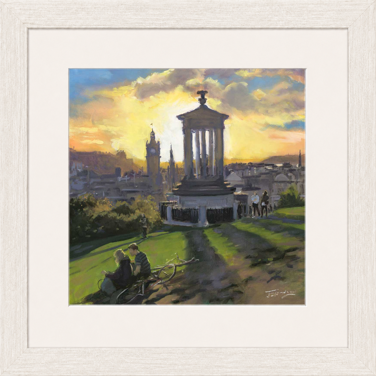 Sunset on Calton Hill, Edinburgh by James Somerville Lindsay
