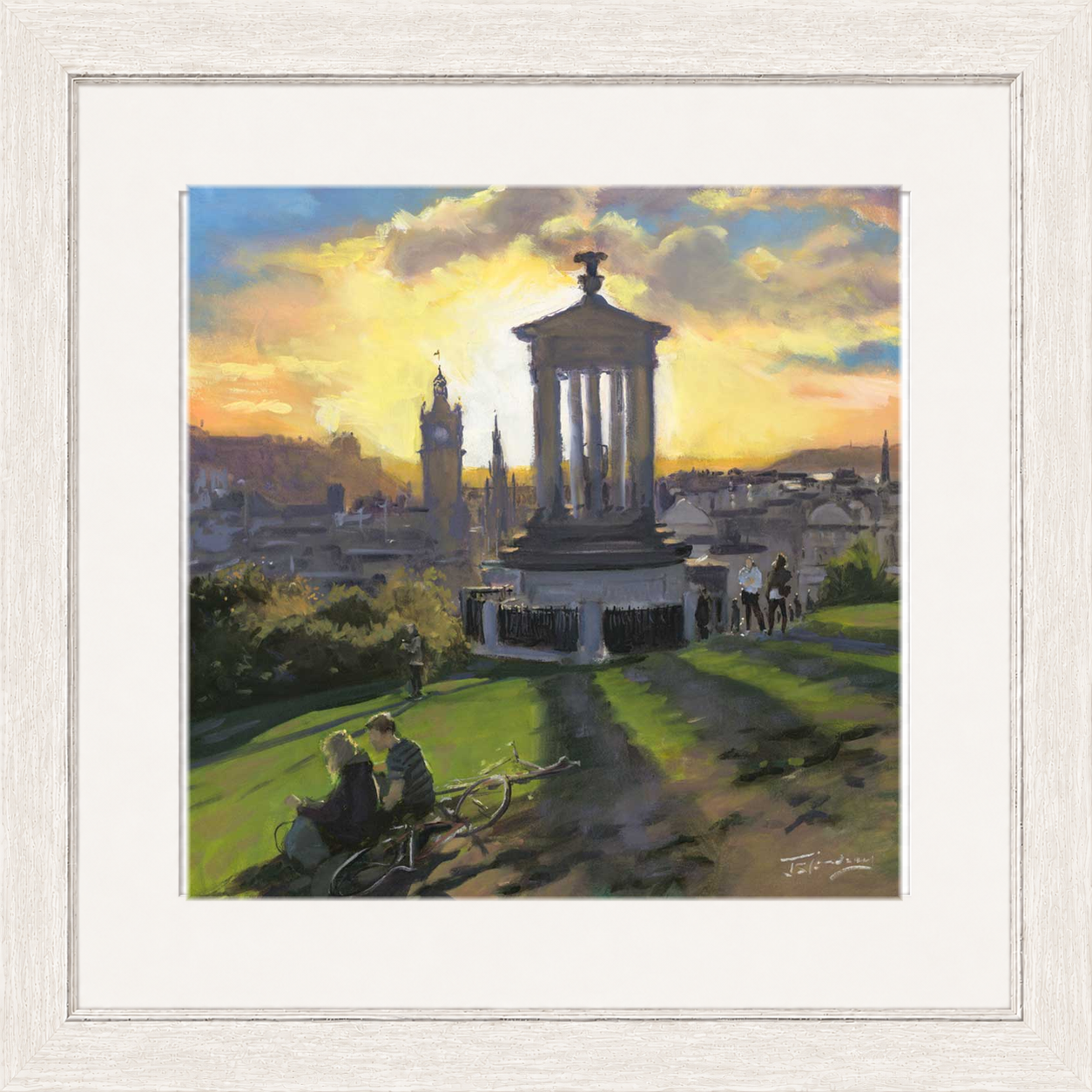 Sunset on Calton Hill, Edinburgh by James Somerville Lindsay